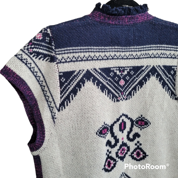 Anthropologie Angel Of The North Wool Cardigan Sweater Vest - Picture 6 of 11